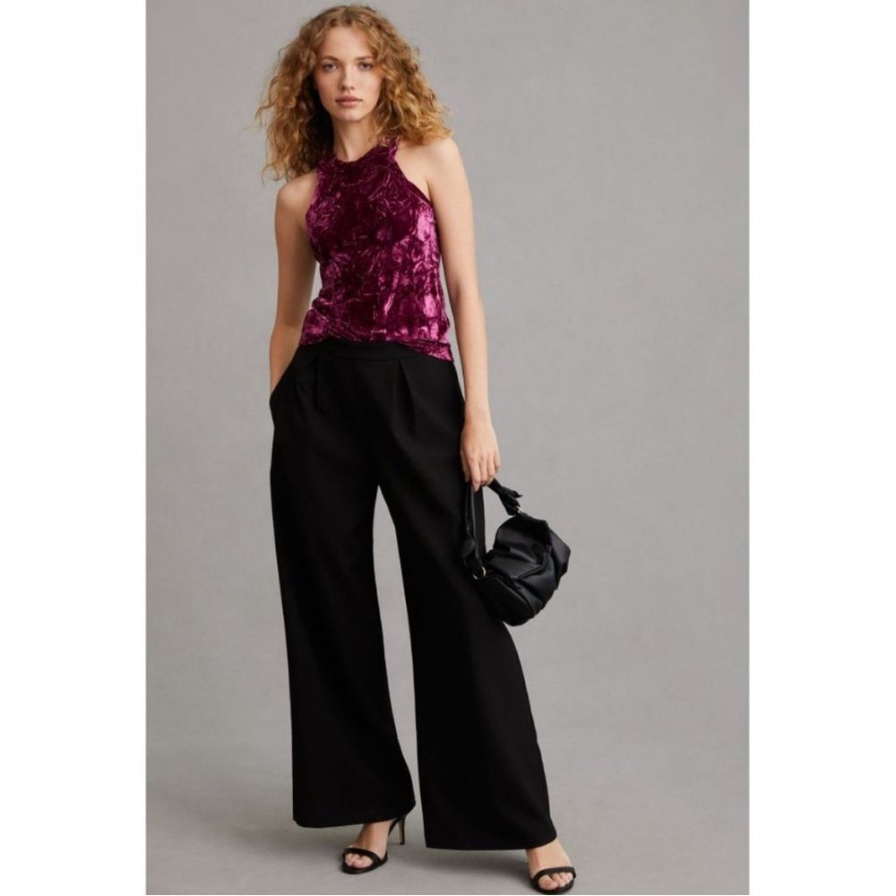 Anthropologie Pilcro Burgundy Velvet Razorback Stretch Tank Top Size S - Picture 3 of 10